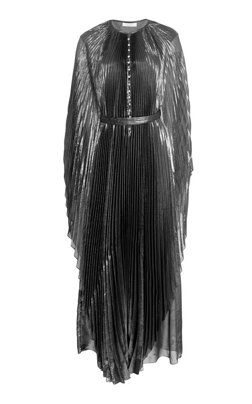 Pleated Lamé Caftan Dress - Moda Operandi