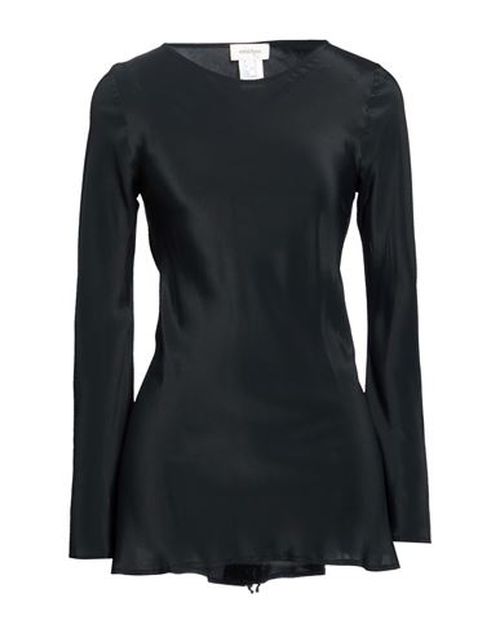 Woman Top Black Size 10 Acetate, Silk