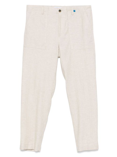 Manuel Ritz logo-patch trousers - Neutrals
