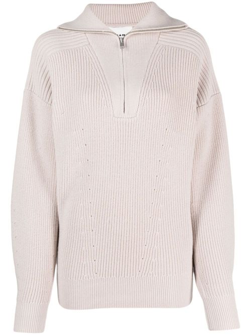 Half-zip wool jumper - Neutrals