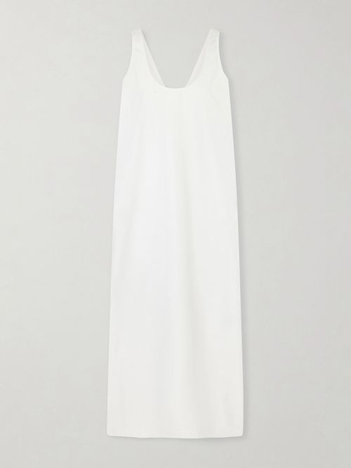 Cotton-poplin Midi Dress - White