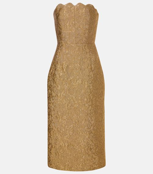 Marcella floral brocade midi dress