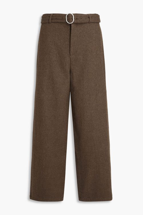 Belted wool-felt pants - Brown - IT 46