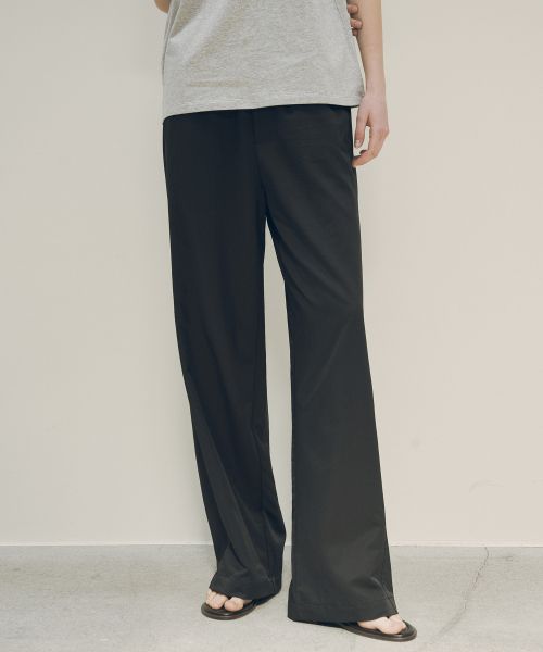 SIPT7118 Bendable Wide Nylon Pants_Black