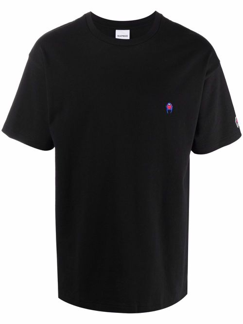 Logo-embroidered cotton T-shirt - Black