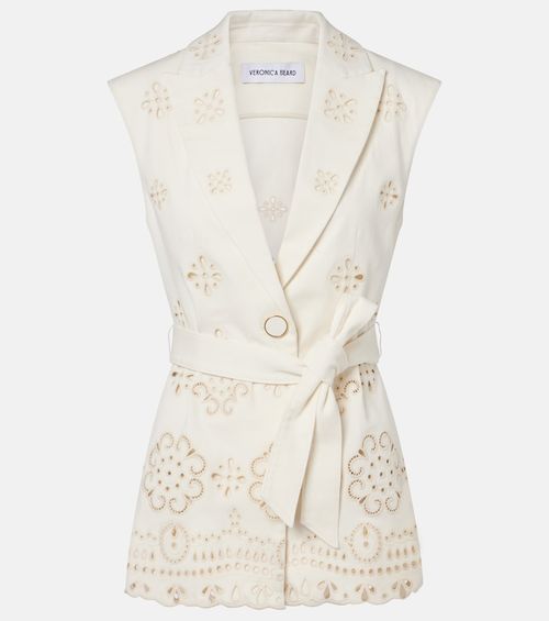Townes eyelet cotton twill vest