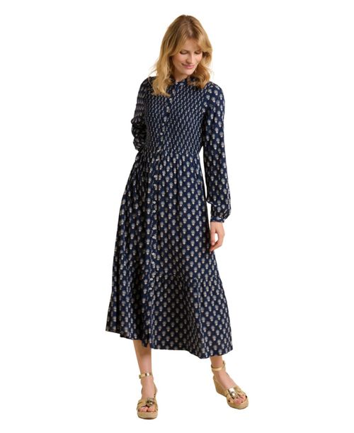 Women's Lark Long Sleeve Button Midi Dress - Navy
