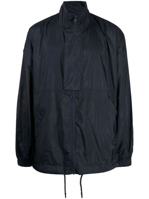 Graphic-print zip-up jacket - Black