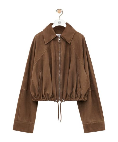 Balloon jacket in suede lambskin