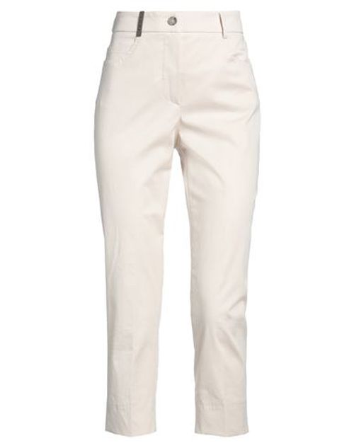Peserico Woman Pants Off white Size 2 Cotton, Elastane