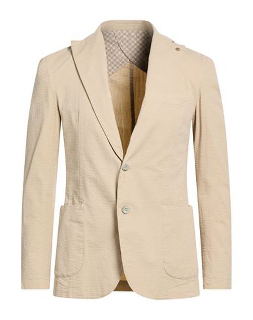 Man Blazer Beige Size 36 Cotton, Elastane