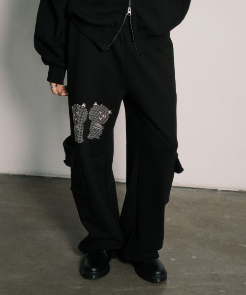 RHINESTONE DALGOMM JOGGER PANTS BLACK