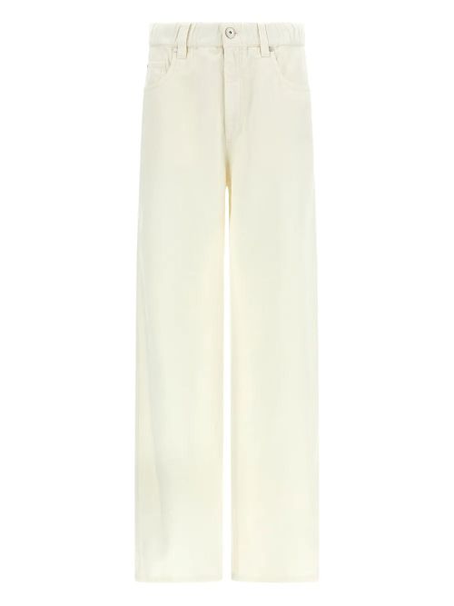 Elastic Waistband Trousers — Ivory
