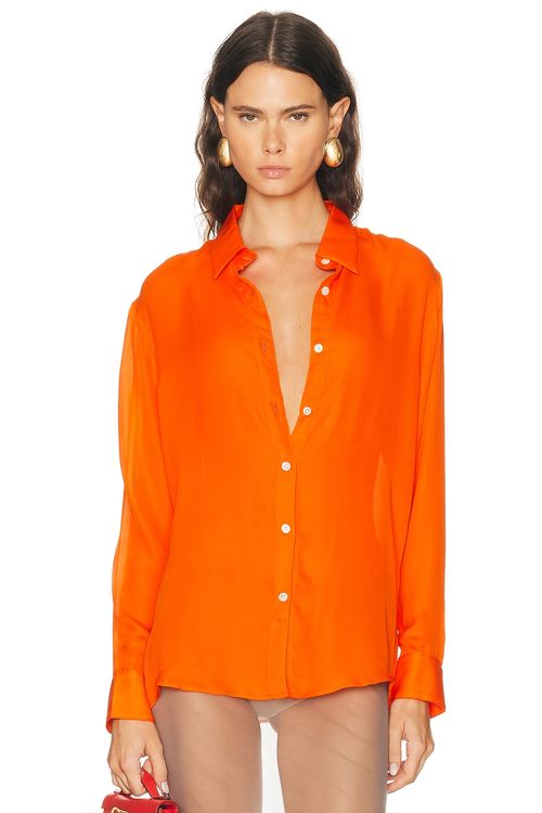 SPRWMN Mara Button Up Top in Orange