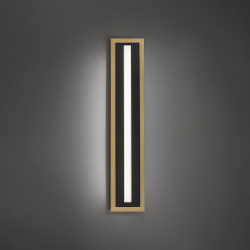 Black Aged Brass LED Wall Sconce from the Lyrikal Collection