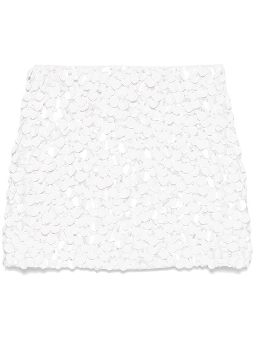 Sequinned mini skirt - White