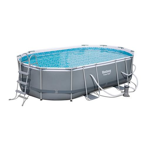 "Power Steel 16' x 10' x 42"" Oval Pool Set"