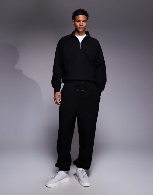 Premium 650gsm straight leg jogger in black