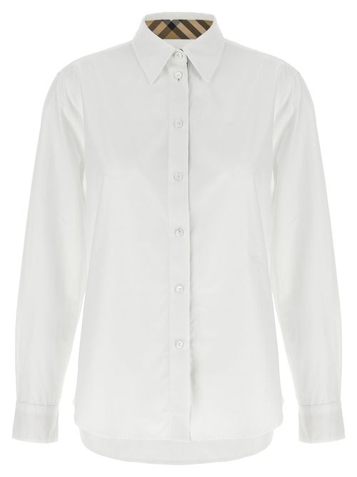 Burberry - Burberry Check Insert Shirt Shirt And Blouse White