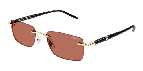 Montblanc MB0344S Asian Fit 007 Men's Sunglasses Gold Size 54