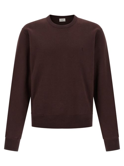 Cotton Crewneck Sweatshirt — Bordeaux