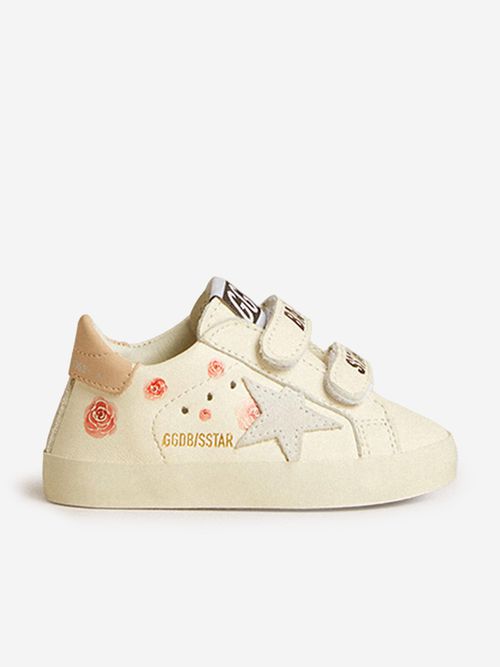 Golden Goose Baby Girls Leather and Suede Star Trainers in White EU 16 UK 0
