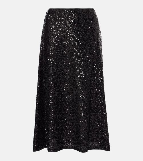 Araminta sequined high-rise midi skirt