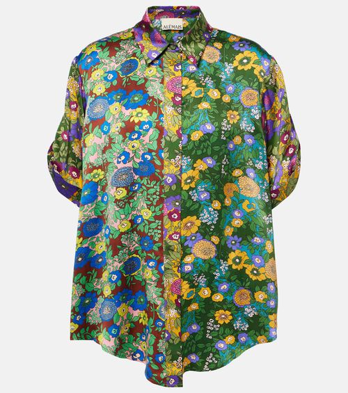 Alémais Printed silk satin shirt