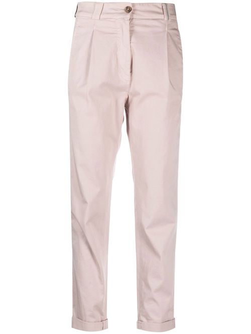 Mid-rise slim-cut trousers - Pink
