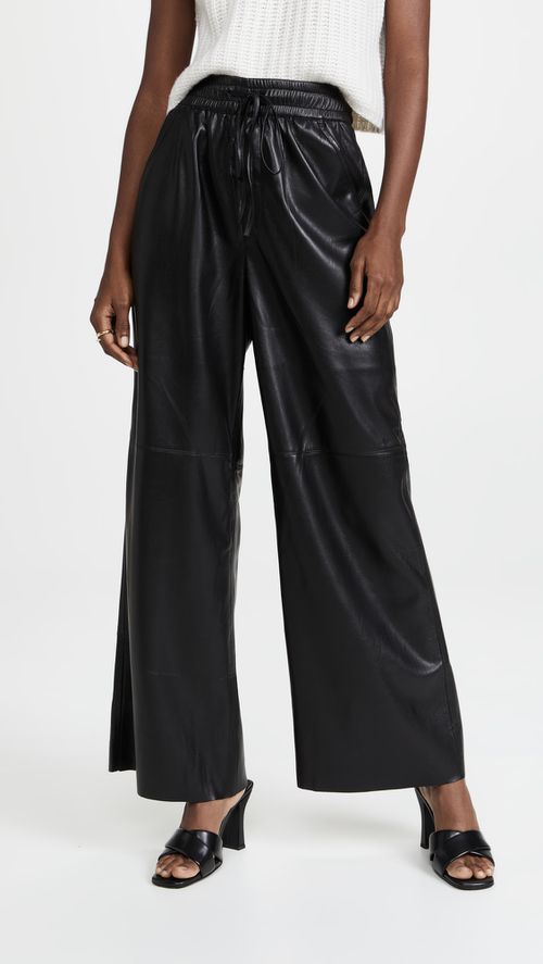 Leather Wide Leg Pants
