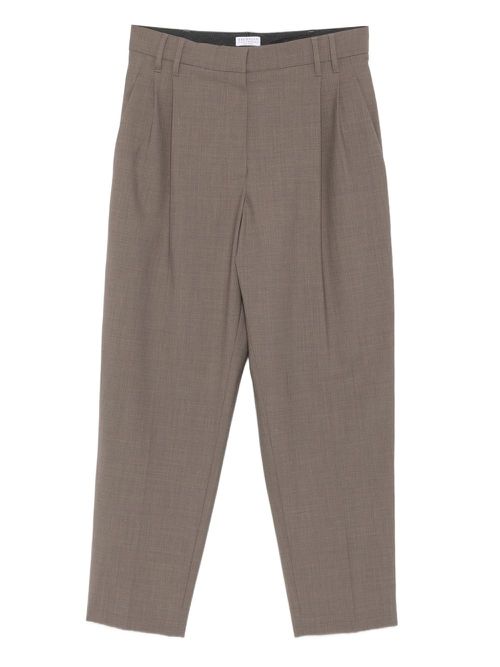 Dart-detail trousers - Brown