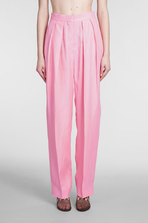 Pants In Rose-pink Viscose