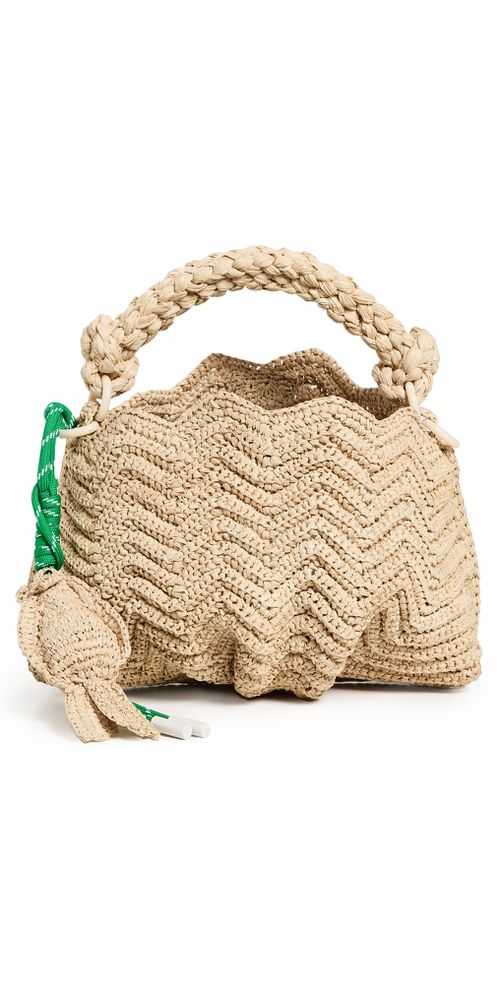 ALÉMAIS Horizon Raffia Shell Crossbody Bag Natural One Size