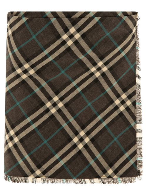 Check Wool Blend Mini Kilt Skirts