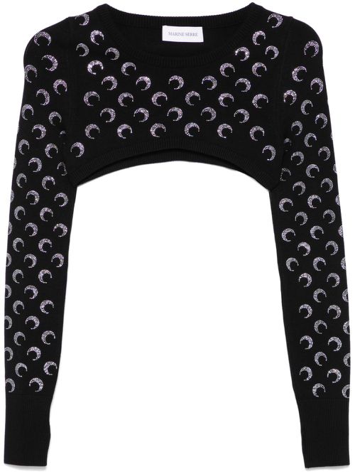 Moonogram-pattern sweater - Black
