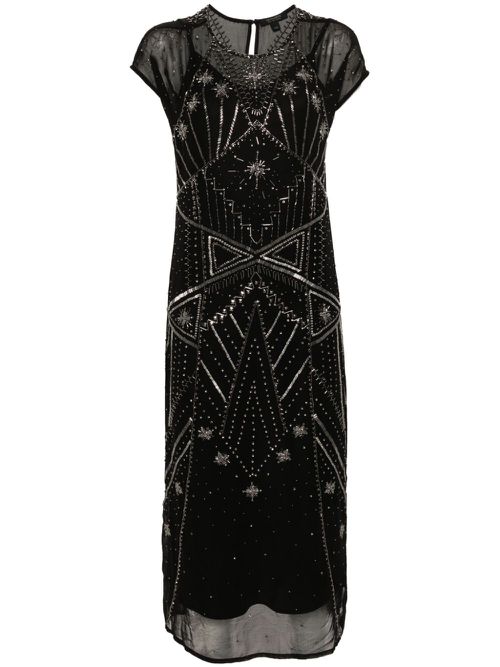 Etta embroidered midi dress - Black
