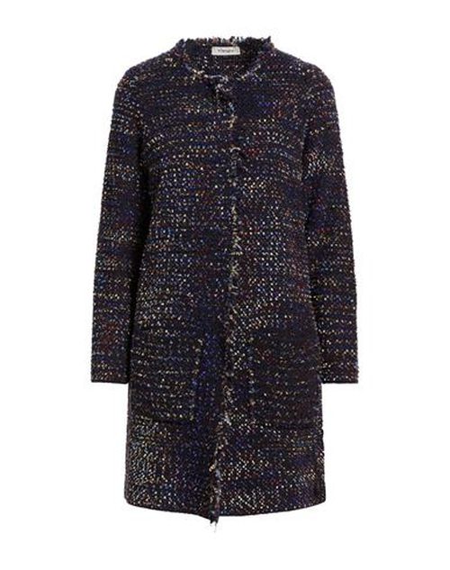 Woman Overcoat & Trench Coat Midnight blue Size 14 Wool, Polyamide, Elastane