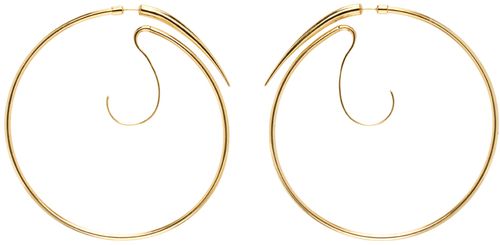 Panconesi Gold Spina Upside Down XL Hoop Earrings