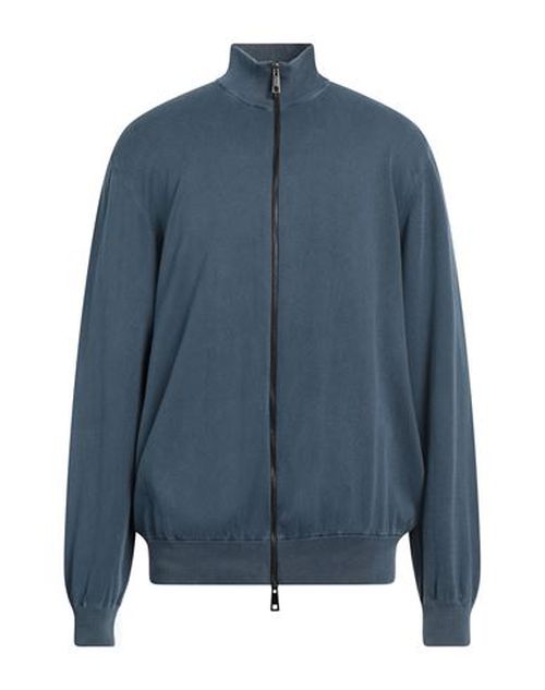 Alpha Studio Man Cardigan Slate blue Size 46 Cotton