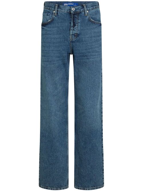 Logo-patch straight jeans - Blue