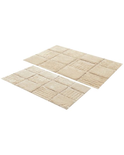2Pc Chakkaboard Cotton Bath Rug Set