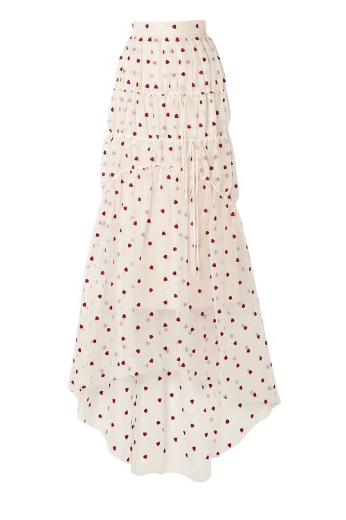 Brock Collection - Tiered embroidered silk-blend organza maxi skirt - Neutral - US 6