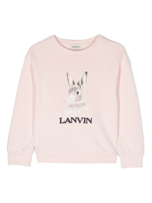 Graphic-print cotton sweatshirt - Pink