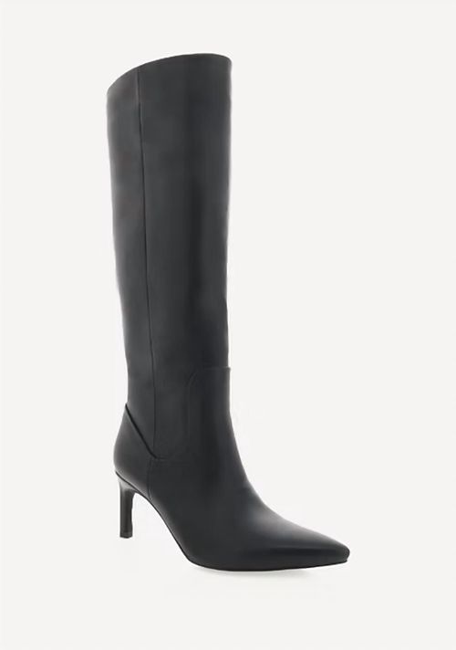 Women's Huda Knee High Stiletto Boot In Black