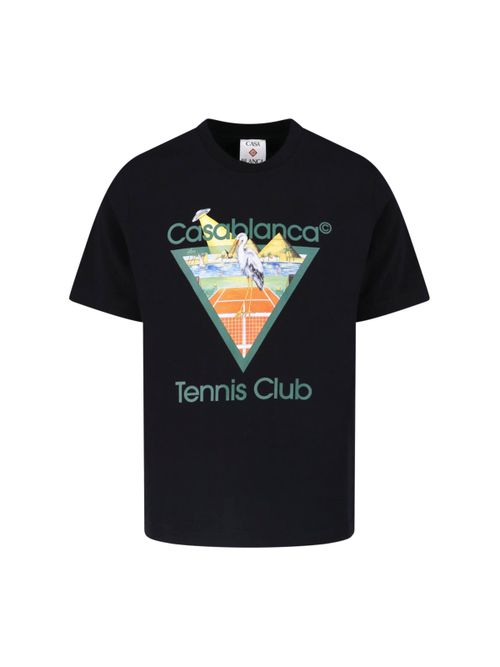 Organic Cotton T-Shirt with Tennis Club Triangle Graphic