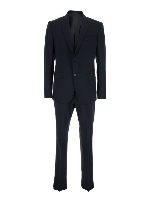Virgin Wool Single-Breasted Suit — Blue