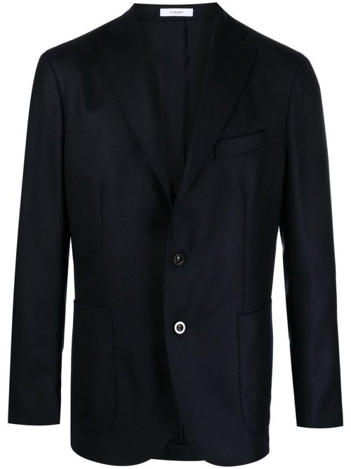 Single-breasted virgin wool blazer - Blue
