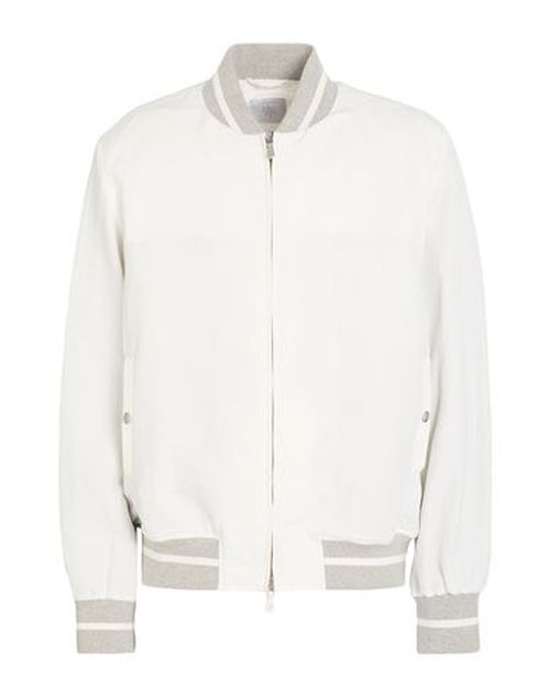 Man Jacket White Size 44 Linen, Polyamide