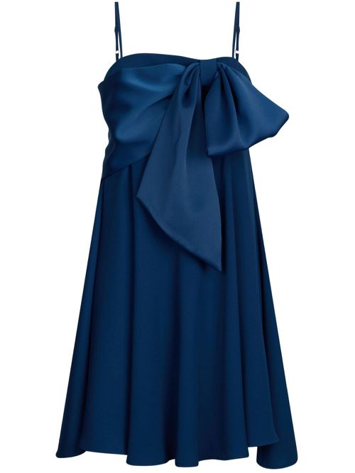 Bow-embellished asymmetric dress - Blue