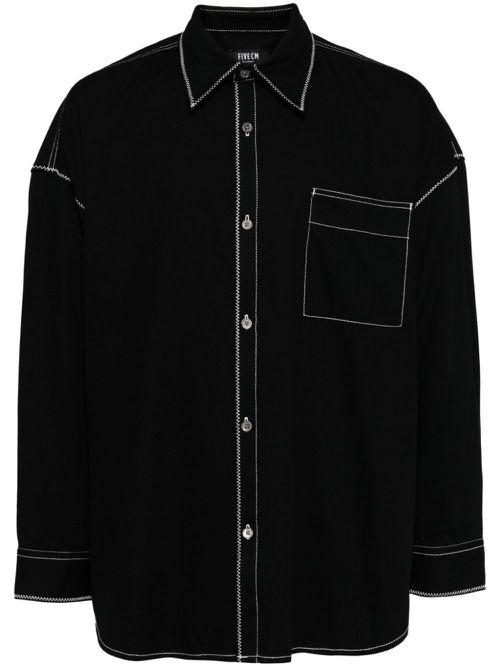 Contrast-stitching shirt - Black